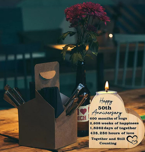 <span class=keywords><strong>Bougeoir</strong></span> écologique en forme de cœur en bois pour chauffe-plat - Product Image 6