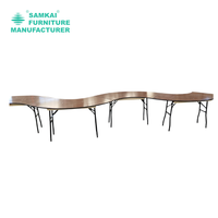 Table de banquet pliante en forme de S en bois serpentin, vente en gros d'usine SK-YHZ-H003