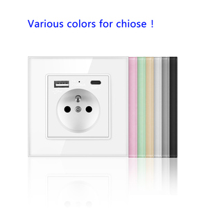 Panel de cristal de 86x86mm, enchufe francés con 1 USB y 1 puerto de carga <span class=keywords><strong>TPC</strong></span> - Product Image 4