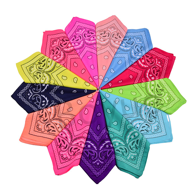 Лидер продаж, быстрая доставка, оптовая продажа, Классическая цветная бандана Пейсли из 100% хлопка и полиэстера с индивидуальным логотипом