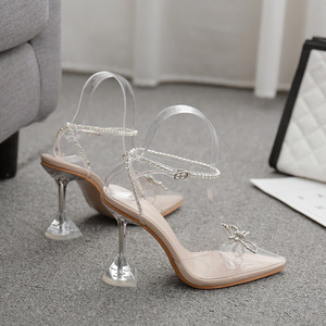 CSS17 cristalli farfalla fibbia IN PVC sandali <span class=keywords><strong>scarpe</strong></span> <span class=keywords><strong>con</strong></span> tacco di vino per le donne - Product Image 6