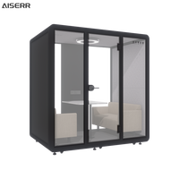 Chambre insonorisée amovible Cabine vocale silencieuse mobile Cabine téléphonique privée Cabine de travail de bureau avec système de ventilation