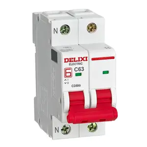 DELIXI-disyuntor MCB eléctrico en miniatura CDB6i, 1P, monofásico, AC230V, C10, C20, C25, C63, IEC60898, CE, Europa