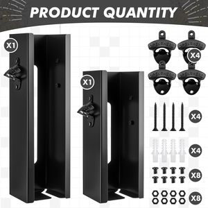 Support mural personnalisé en métal 2-en-1 pour canettes de bière avec décapsuleur, organisateur et distributeur - Product Image 3