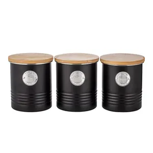 Set of 3 Airtight Tea, Coffee & Sugar Canister Storage Jars Container Set