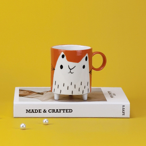 Vendita calda squisita dipinto a mano carino modello di cane tazza di <span class=keywords><strong>caffè</strong></span> con O-a forma di finitura smaltata manico e gambe per uso domestico e giardino - Product Image 2