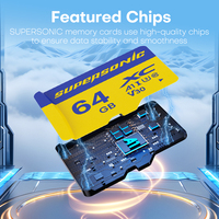 Carte SD Mini Supersonic Y610A haute vitesse en plastique 32 Go-256 Go V30 certifiée CE RoHS FCC pour téléphones et ordinateurs