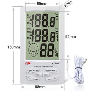 Hete Verkoop KT-907 Digitale Indoor Outdoor Thermometer <span class=keywords><strong>Hygrometer</strong></span>-Groot Lcd-Scherm, Comfort Graad Glimlach Gezicht, ℃/Mars Cabriolet - Product Image 4