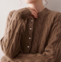 Cardigan coloré de qualité supérieure, nouveau fil 2026, 100 % cachemire, pull décontracté pour femme