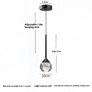Lampadario a Sospensione Moderno e Lussuoso in Cristallo, Piccolo Lampadario per <span class=keywords><strong>Camera</strong></span> <span class=keywords><strong>da</strong></span> <span class=keywords><strong>Letto</strong></span> Principale, Sala <span class=keywords><strong>da</strong></span> Pranzo, Soggiorno e Parete di Fondo - Product Image 6
