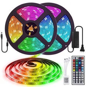 Bande LED Flexible DIY Blanc Chaud/RGB 5050 à Changement de Couleur, Étanche pour Maison, Cuisine, Chambre, Télécommande 44 Touches, USB, PVC - Product Image 1
