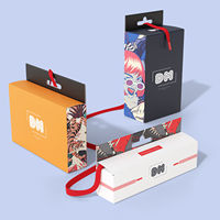 Boîtes suspendues en carton blanc imprimées sur mesure emballage de détail pour bougie de maquillage conception suspendue à onglets portefeuille