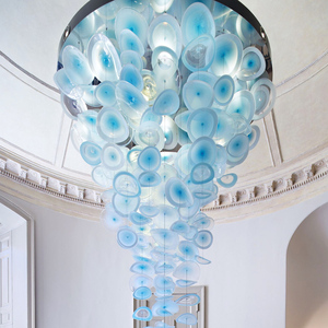 <span class=keywords><strong>Suspension</strong></span> artistique moderne personnalisée en forme de feuille, grandes feuilles de verre, <span class=keywords><strong>suspension</strong></span> métallique <span class=keywords><strong>pour</strong></span> maison, hôtel, style nordique, design en cristal - Product Image 1