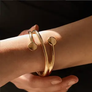 New Fashion Design open Bracelets For Women girls Accessories Gold Color Alloy Cuff non-fading Bangles Statement Jewelry