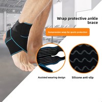 Attelle de cheville élastique souple à compression avec sangle croisée, talon ouvert, en silicone antidérapant pour la récupération des blessures au basketball