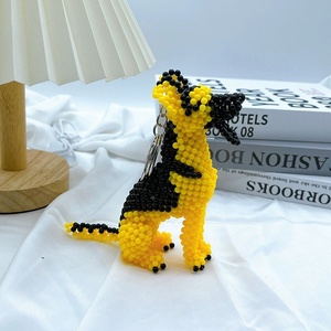 ลูกปัดอะคริลิกคุณภาพสูง งานแฮนด์เมด ลายน่ารัก สัตว์การ์ตูน ขนาด 4 มม. ลูกปัดพลาสติก พวงกุญแจรูปสุนัขพันธุ์เยอรมันเชพเพิร์ด - Product Image 5