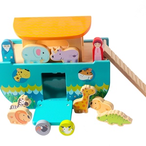 Barco de madera con <span class=keywords><strong>Ark</strong></span> de Noé para niños, juguete educativo clásico creativo, novedad - Product Image 2