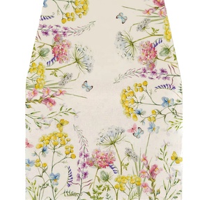 Desain baru 100% kain poliester kustom pola ukuran dekorasi pesta rumah bunga lapisan tunggal taplak meja cetak untuk meja makan - Product Image 3