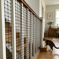 Filet de protection pour chat avec fil d'acier pour balcon d'appartement, fenêtre, patio, escalier, filet de sécurité intérieur et extérieur
