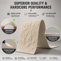 Vente flash : carrelage en argile modifié ignifuge et imperméable, effet pierre moderne, pour les murs intérieurs des hôtels et des salons