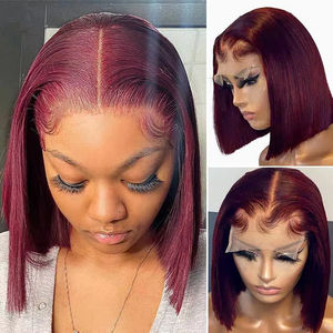 Venta al por mayor barato 14 pulgadas Bob corto peluca <span class=keywords><strong>4x4</strong></span> Cierre virgen pelo Remy brasileño encaje frontal para encaje 180% densidad sin pegamento - Product Image 4