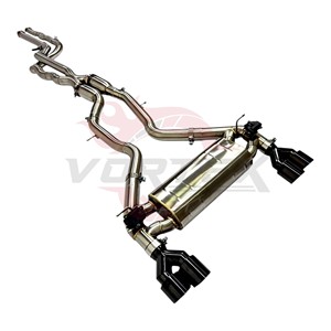 Sistema de escape Catback Vortex Equal Length Valvetronic con cuatro puntas negras compatible con BMW M2 Competition F87 S55, 2 años de garantía - Product Image 3