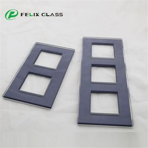 High Quality Polish Edge CNC Drilling Hole Low Temperature Paint 4 Gang <b>Socket</b> Tempered Glass for Wall Switch - Product Image 5