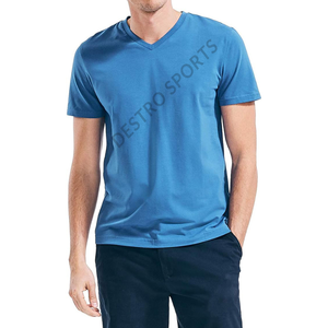 T-shirts à col en V de conception personnalisée et au design unique pour hommes Service OEM ODM T-shirts pour hommes respirants de qualité supérieure - Product Image 6