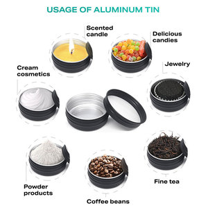 Latas Redondas de Aluminio Negro <span class=keywords><strong>Mate</strong></span> con Tapa de Rosca de Varias Especificaciones (15ml, 50ml, 80ml, 100ml) para Crema Capilar - Product Image 5