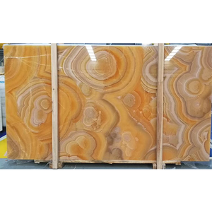 لوح حجر العقيق الأصفر الطبيعي المضيء بتقنية LED، بلاطة عقيق برتقالي مركب، حجر رخام عقيق للمطبخ - Product Image 1