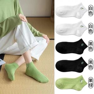 Women's Avocado Green Ankle Socks 5 Pairs Breathable Sweat Absorbing Japanese Style Summer Casual Socks - Product Image 4