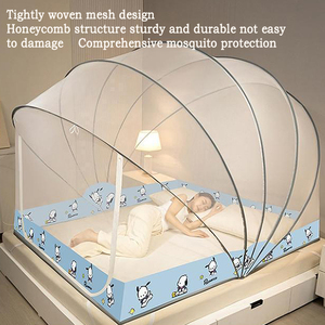 Dormitorio 360 °   <span class=keywords><strong>Mosquitera</strong></span> Plegable con Marco de Soporte de Siete Hilos de Cobertura Total, Espacio Ampliado, Puerta con Cremallera sin Instalación - Product Image 3