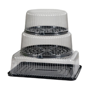 Boîte d'emballage de gâteau écologique de 6 à 12 pouces recyclable transparente en plastique <span class=keywords><strong>PET</strong></span> conteneur de gâteau dôme transparent pour le pain d'anniversaire - Product Image 1