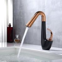 Grifo de Lavabo de Baño de Lujo Moderno de Latón con Giro de 360 Grados, Monomando con Disco Cerámico, Mezclador de Agua Fría/Caliente, Cromado para Lavabo Sobre Encimera