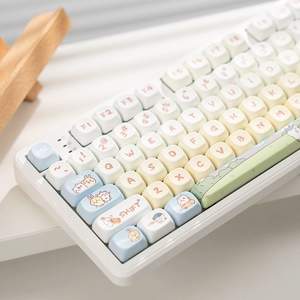 คีย์บอร์ดแบบกลไก F108 3 โหมด พร้อมปุ่มการ์ตูนหลากหลายแบบ ป้องกันการกดผิดพลาด สำหรับสาวๆ ทำงานออฟฟิศ เล่นเกม - Product Image 5