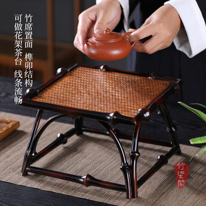 Bamboo Flower Stand Square Handmade Qiong Bamboo Tea Room Decor Living Room Use - Product Image 5
