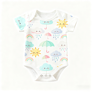 Pagliaccetto Unisex neonato 100% tessuto di cotone 200gsm stampa chiusura a bottone per 0-9 <span class=keywords><strong>mesi</strong></span> estate <span class=keywords><strong>abbigliamento</strong></span> infantile - Product Image 1