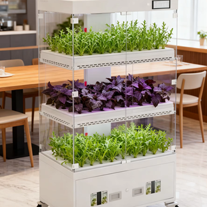 Sistema <span class=keywords><strong>de</strong></span> <span class=keywords><strong>Cultivo</strong></span> Hidropónico Inteligente <span class=keywords><strong>de</strong></span> <span class=keywords><strong>Interior</strong></span> con Gabinete <span class=keywords><strong>de</strong></span> Vidrio <span class=keywords><strong>de</strong></span> 3 Niveles, Habilitado para WiFi, Equipo <span class=keywords><strong>de</strong></span> <span class=keywords><strong>Cultivo</strong></span> sin Suelo Automático - Product Image 3