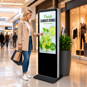 Publicité de kiosque de 55 pouces support au sol affichage numérique de la Publicité Androïde D'AFFICHAGE à CRISTAUX LIQUIDES de <span class=keywords><strong>Totem</strong></span> D'écran avec logiciel de Gestion À Distance - Product Image 1
