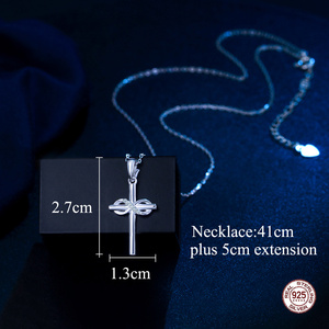 세련된 큐빅 지르코니아 925 스털링 실버 체인 링크 무한대 심볼 십자가 펜던트 목걸이 (여성/남성 데일리 주얼리) - Product Image 3