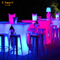 Table de bar lumineuse à LED rechargeable pour fête, meubles de fête, table lumineuse à LED, table de cocktail en plein air