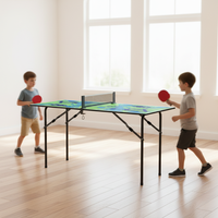 Petite table de ping-pong multi-usages avec filet, pliable et facile à assembler