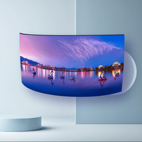 Écran incurvé 55/77 pouces, affiche numérique OLED flexible, 400 cd/m², anti-reflet, Full HD, écran tactile, grand format, vidéo publicitaire