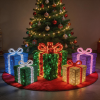 Boîte cadeau 3D LED personnalisée OEM ODM IP65 colorée, étanche, haute luminosité CRI 90 pour la décoration de Noël en extérieur dans les places publiques