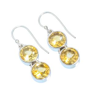 925 เงินสเตอร์ลิงทรงกลมธรรมชาติซิทรินอัญมณีแฟนซีล่าสุดออกแบบต่างหูคุณภาพระดับพรีเมียมสําหรับขายส่ง - Product Image 1