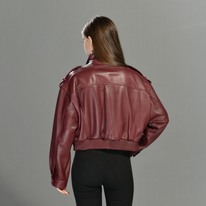 Jxwatcher Giacche in Vera <span class=keywords><strong>Pelle</strong></span> di Pecora di Alta Qualità per <span class=keywords><strong>Moto</strong></span>, Modello Corto da <span class=keywords><strong>Donna</strong></span>, Giacche in Vera <span class=keywords><strong>Pelle</strong></span> Stile Bubble - Product Image 6