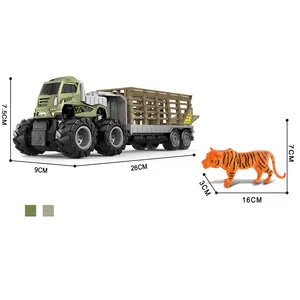 Toptan dino kamyon oyuncaklar-Gerçekçi dino taşıyıcı seti metal oyuncak araba kamyon römorkları kamyon oyuncaklar çocuklar için