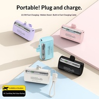 Chargeur portable 10000 mAh avec support, batterie externe en silicone avec interface de sortie Type-C, certifié CCC CE FCC