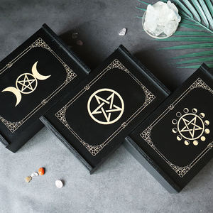 Caja de Almacenamiento de Cartas de <span class=keywords><strong>Tarot</strong></span> de Madera con Diseño Pintado, Soporte Multifuncional para Cartas Estándar - Product Image 5