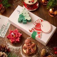 3-teiliges Weihnachtskerzen-Set Duftkerzen in Form von Weihnachtsbaum, Handschuh und Socken Sojawachs-Geschenke für Heimdekoration und Partys